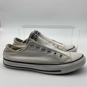 Converse Laceless Women Size 8.5 Shoes White All Star Low Slip On Chuck Taylor